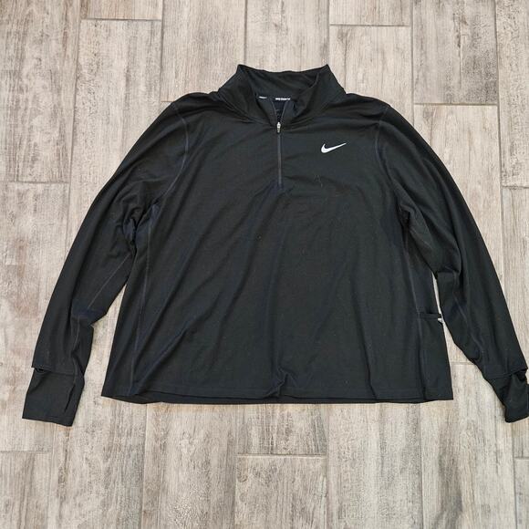 Nike Dri-FIT Element 1/2-Zip Running Top Womens 2X Black Long Sleeve Performance - Picture 2 of 9